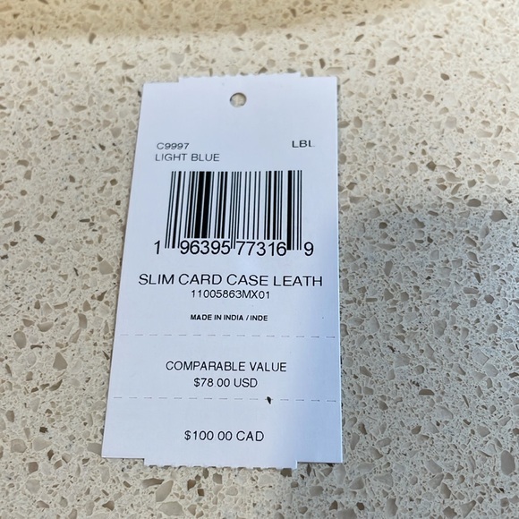 Coach NWT Light Blue Slim Leather Card Holder MSRP $78 - Picture 4 of 5